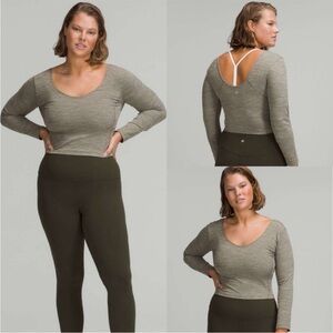 Lululemon Align Long Sleeve Shirt Size 8 in Heathered Rover Nulu Fabric Soft